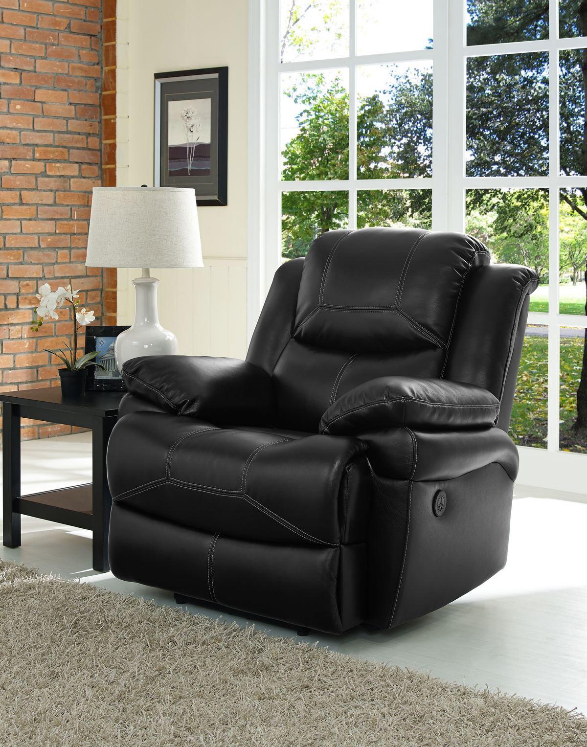 New Classic Flynn Glider Recliner in Premier Black - Ideal Furniture (Fresno,CA)