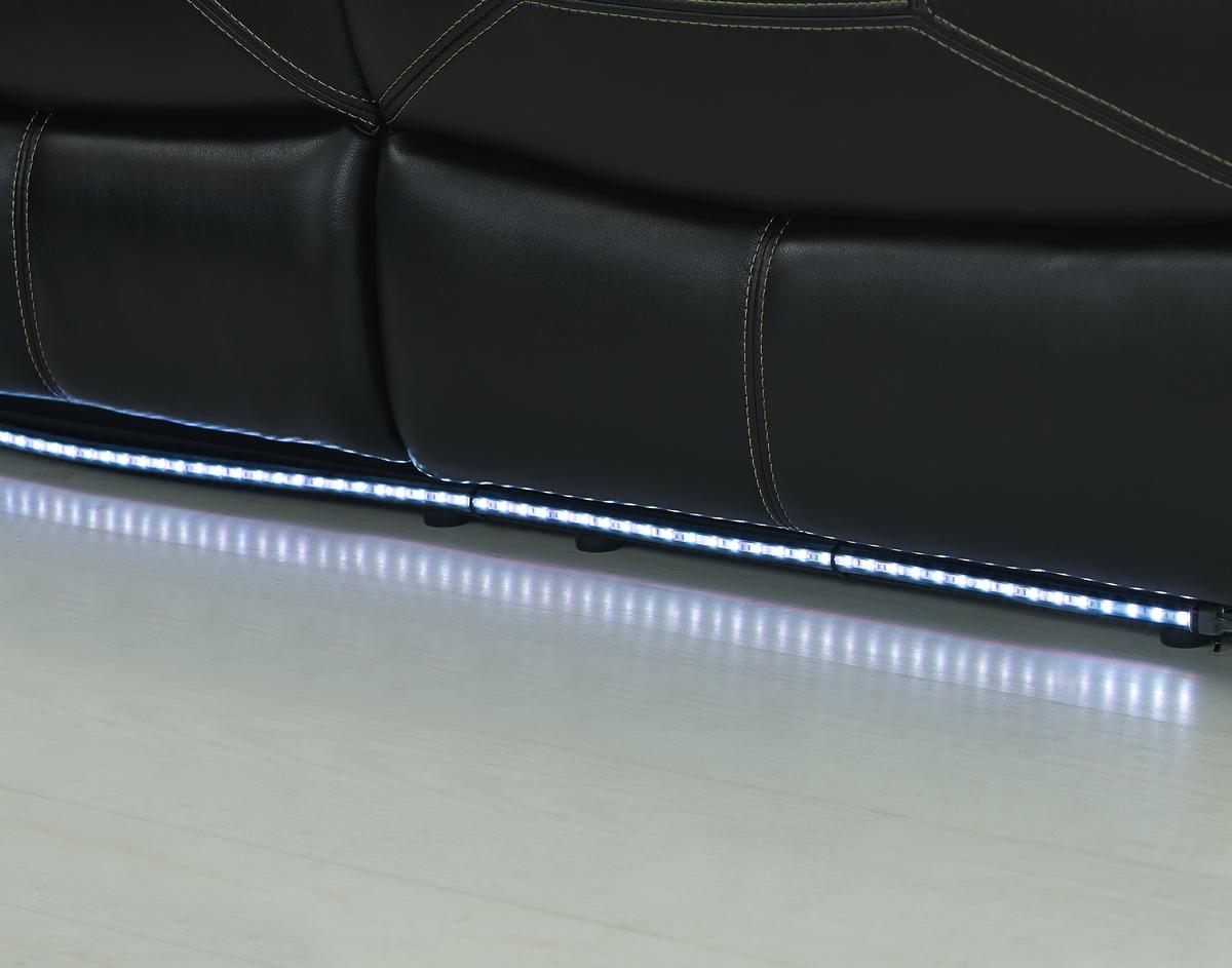 New Classic Flynn Dual Sofa (Lights) in Premier Black - Ideal Furniture (Fresno,CA)