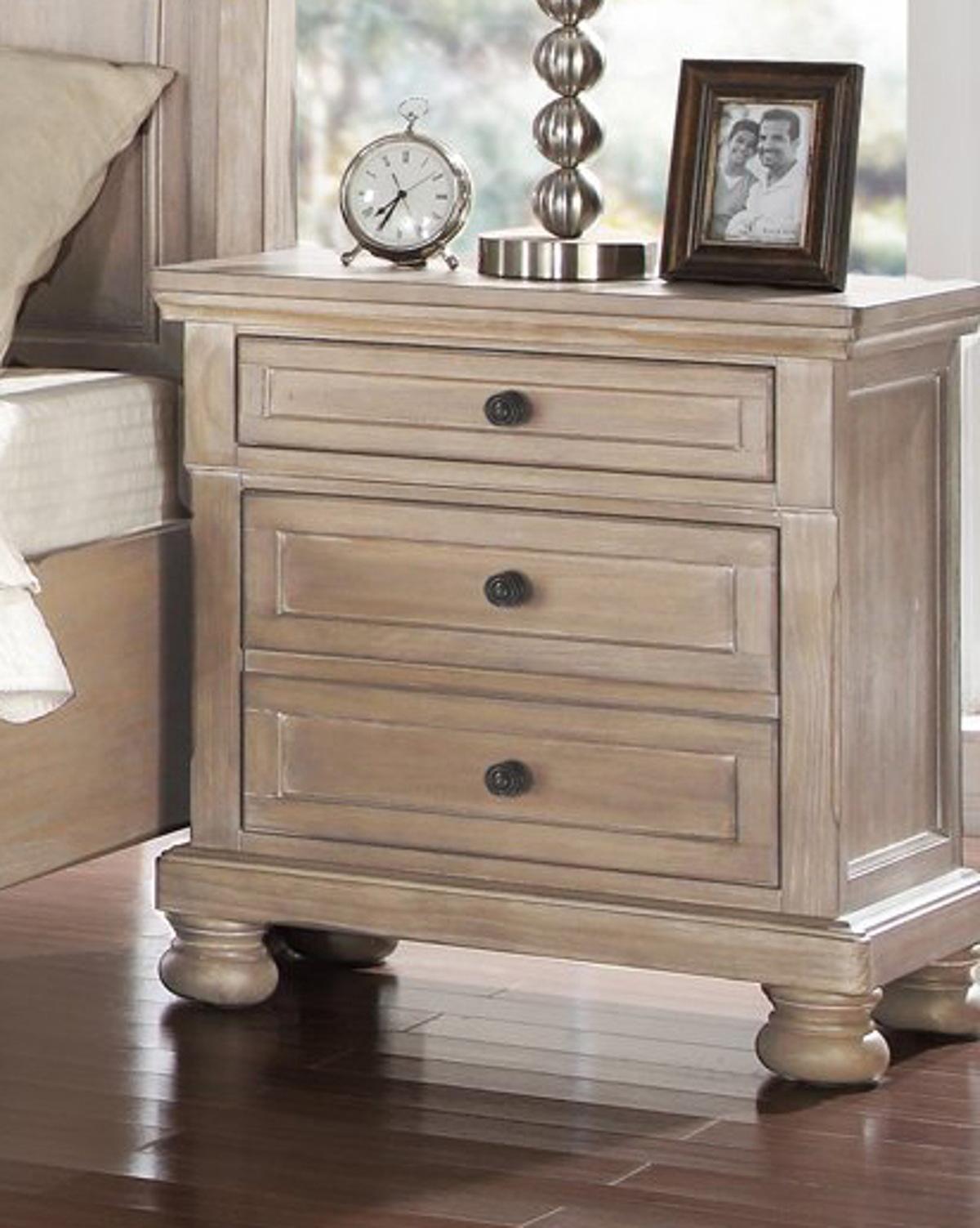 New Classic Furniture Allegra Nightstand in Pewter - Ideal Furniture (Fresno,CA)