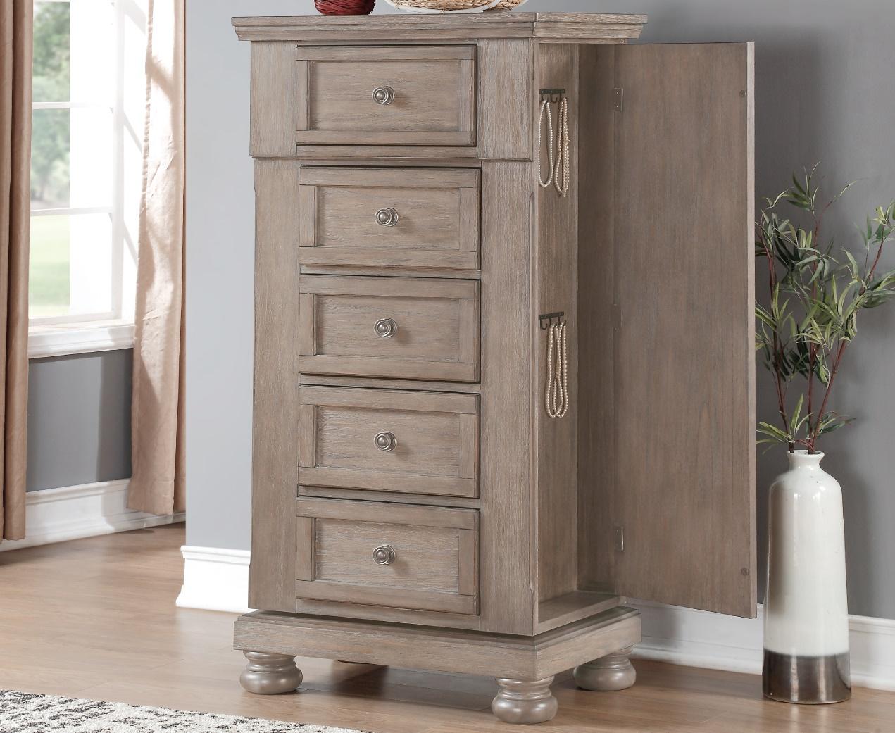 New Classic Furniture Allegra Swivel Chest in Pewter - Ideal Furniture (Fresno,CA)