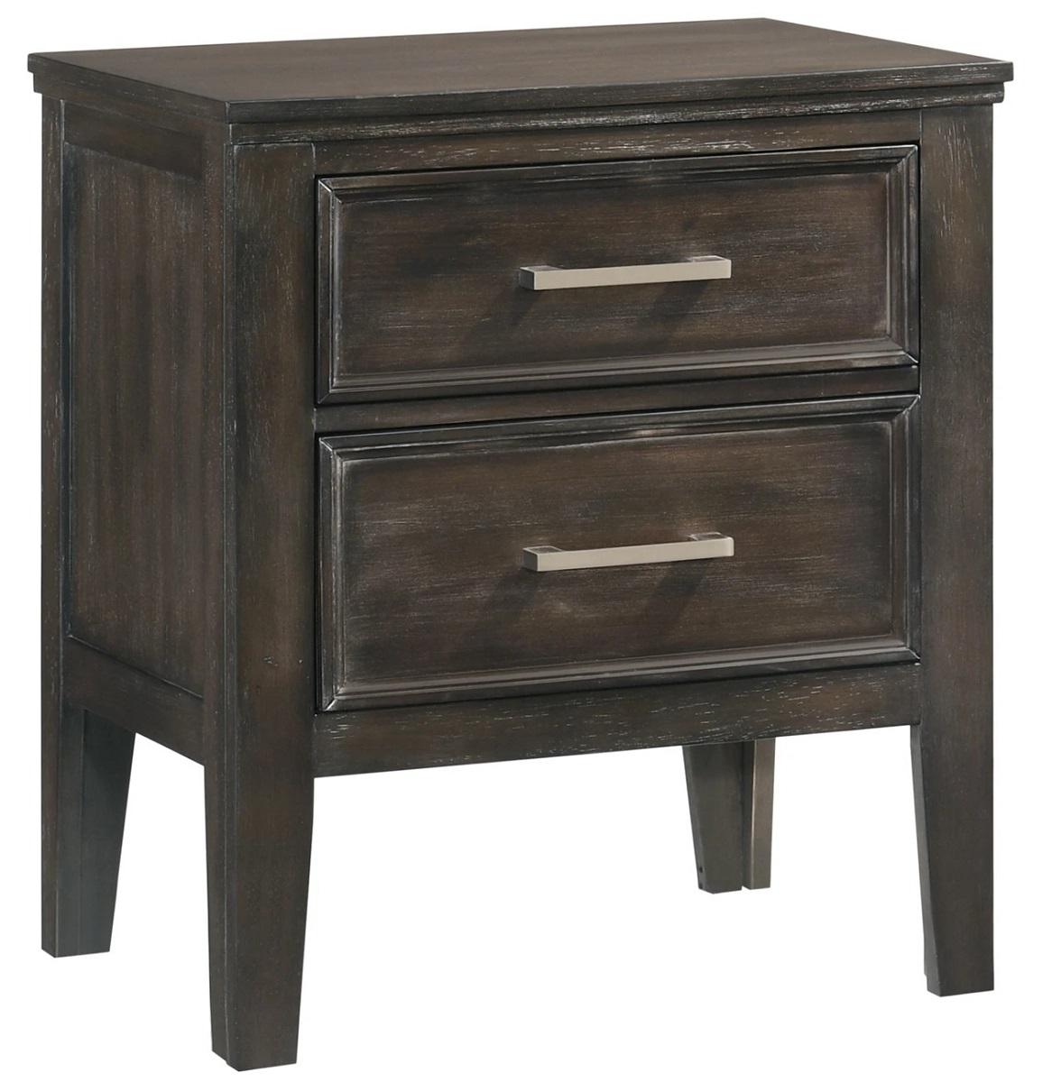 New Classic Furniture Andover 2 Drawer Nightstand in Nutmeg - Ideal Furniture (Fresno,CA)