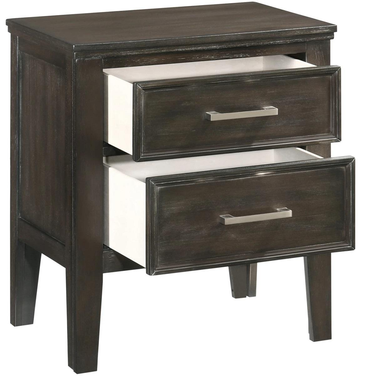 New Classic Furniture Andover 2 Drawer Nightstand in Nutmeg - Ideal Furniture (Fresno,CA)