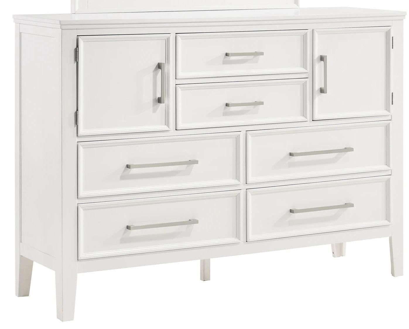 New Classic Furniture Andover 6 Drawer Dresser in White - Ideal Furniture (Fresno,CA)