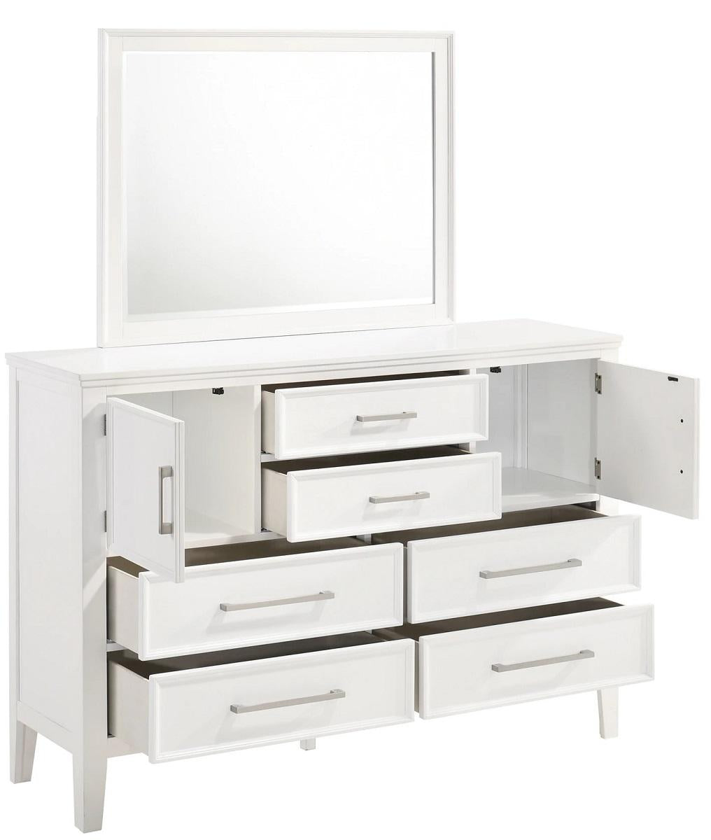 New Classic Furniture Andover 6 Drawer Dresser in White - Ideal Furniture (Fresno,CA)