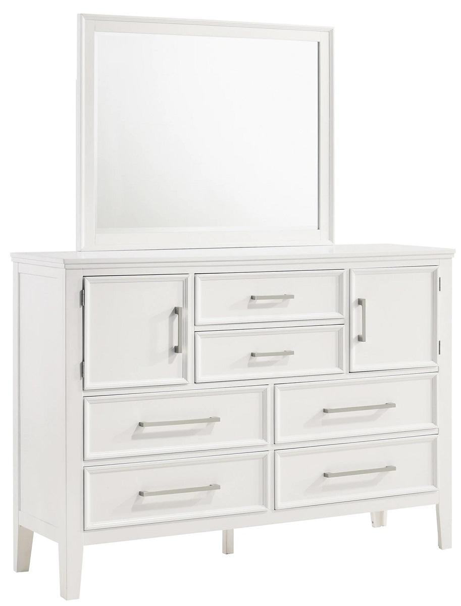 New Classic Furniture Andover 6 Drawer Dresser in White - Ideal Furniture (Fresno,CA)