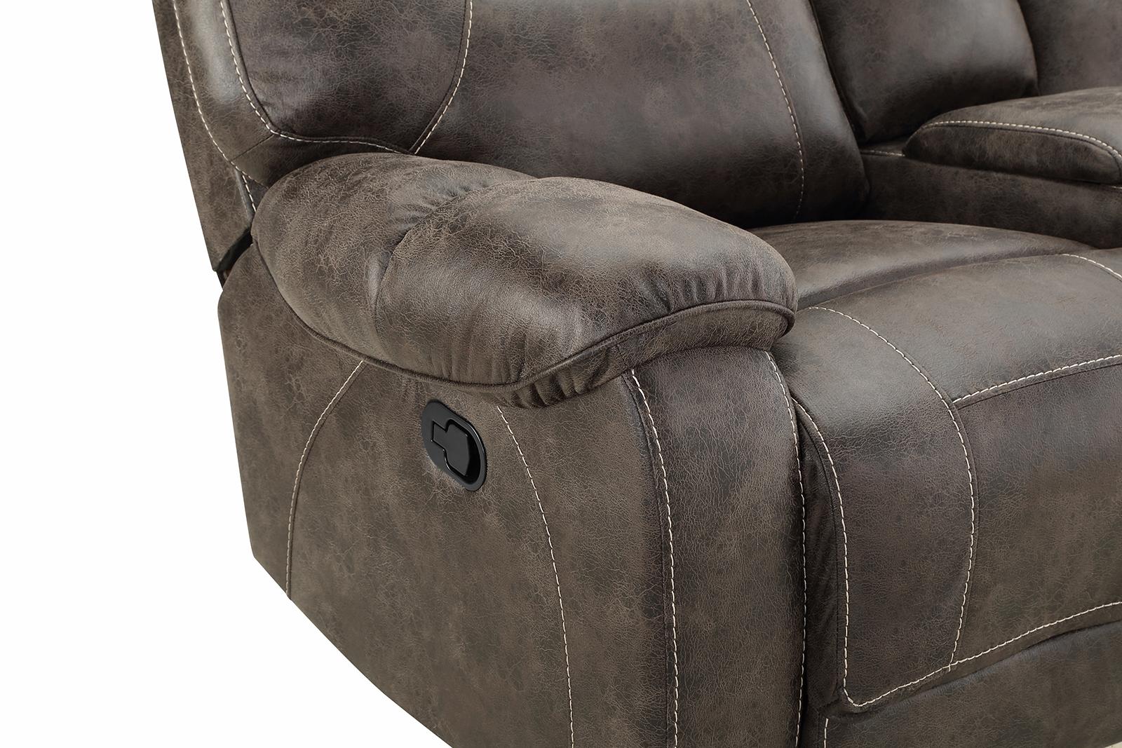 New Classic Furniture Anton Dual Recliner Console Loveseat in Chocolate - Ideal Furniture (Fresno,CA)
