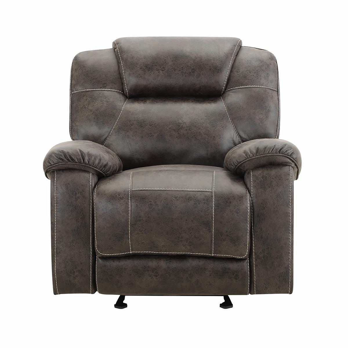 New Classic Furniture Anton Glider Recliner with Power Footrest in Chocolate - Ideal Furniture (Fresno,CA)