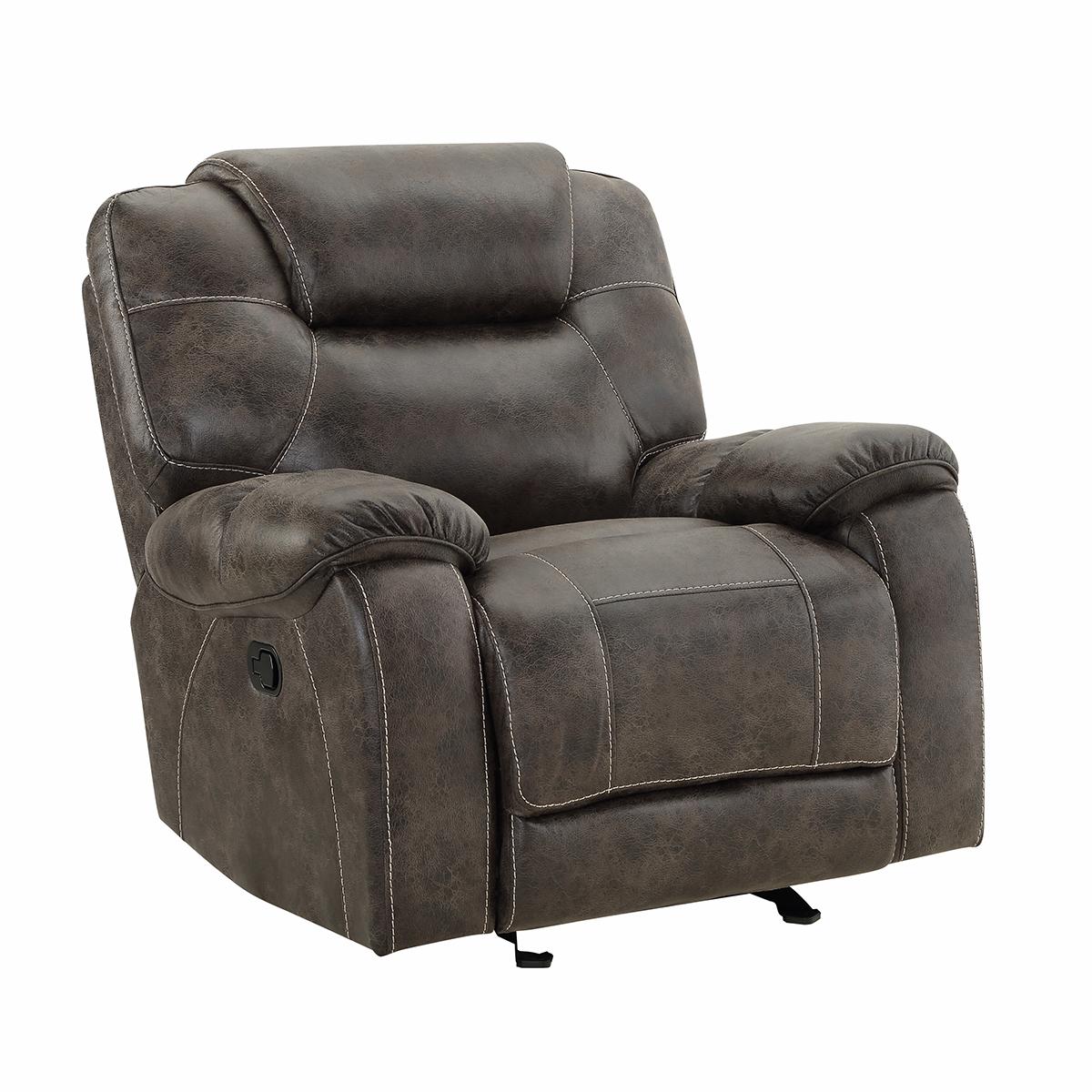 New Classic Furniture Anton Glider Recliner with Power Footrest in Chocolate - Ideal Furniture (Fresno,CA)
