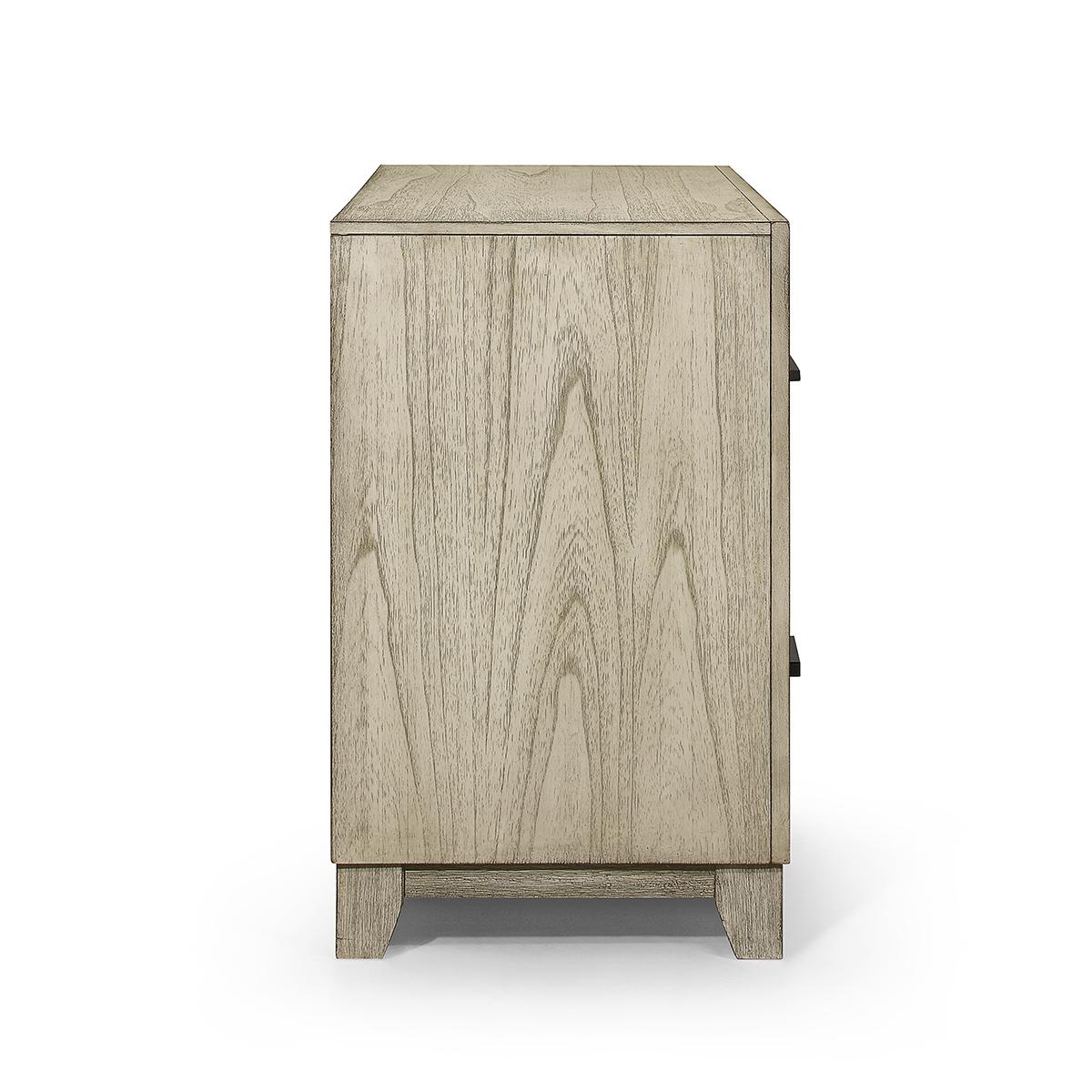 New Classic Furniture Ashland 2 Drawer Nightstand in Rustic White - Ideal Furniture (Fresno,CA)