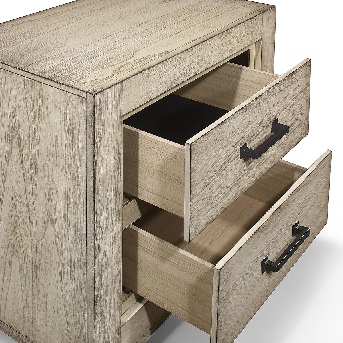 New Classic Furniture Ashland 2 Drawer Nightstand in Rustic White - Ideal Furniture (Fresno,CA)