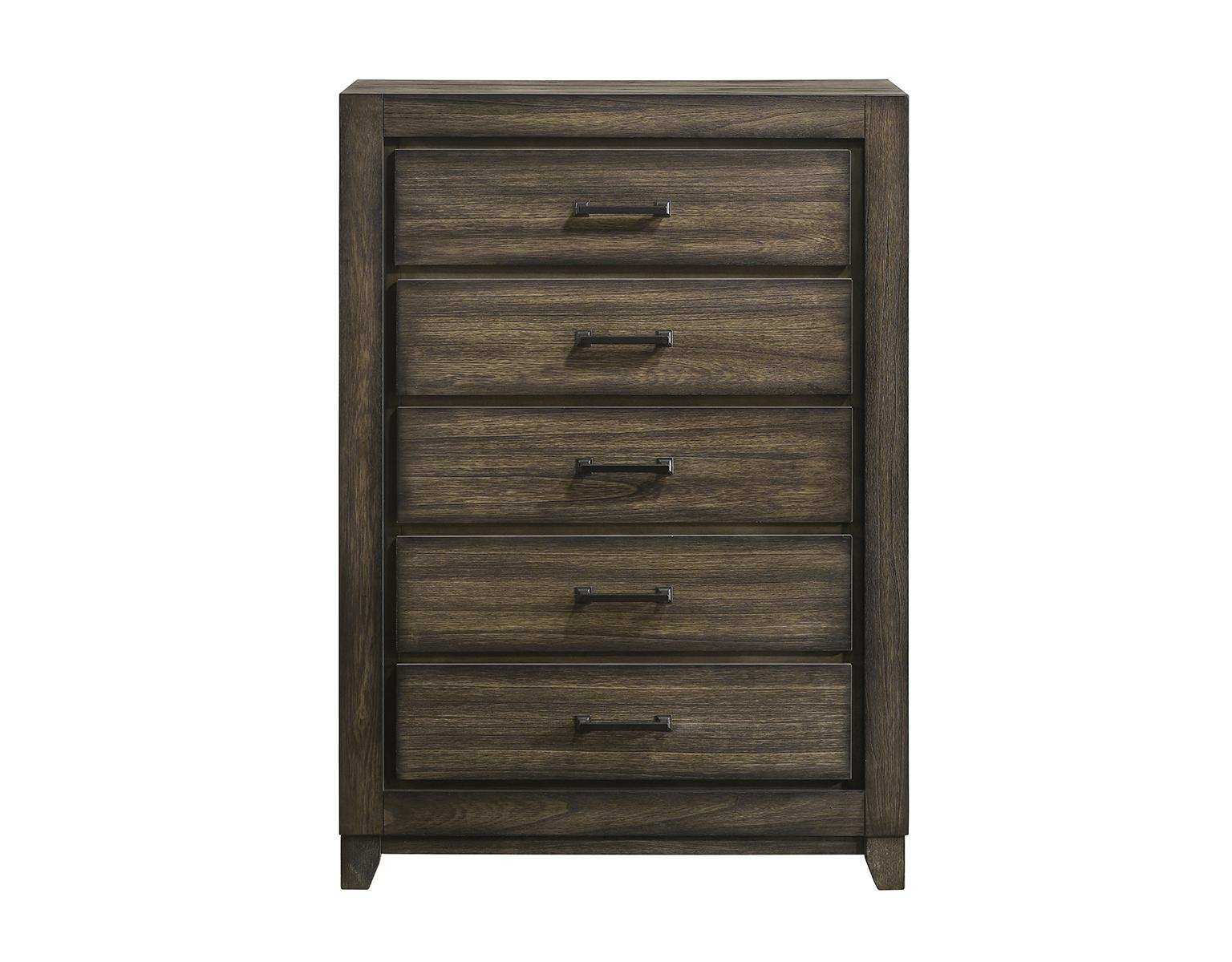 New Classic Furniture Ashland 5 Drawer Chest in Rustic Brown - Ideal Furniture (Fresno,CA)