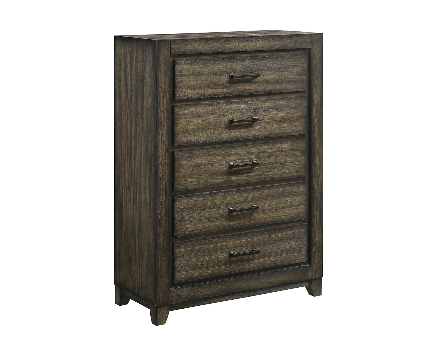 New Classic Furniture Ashland 5 Drawer Chest in Rustic Brown - Ideal Furniture (Fresno,CA)
