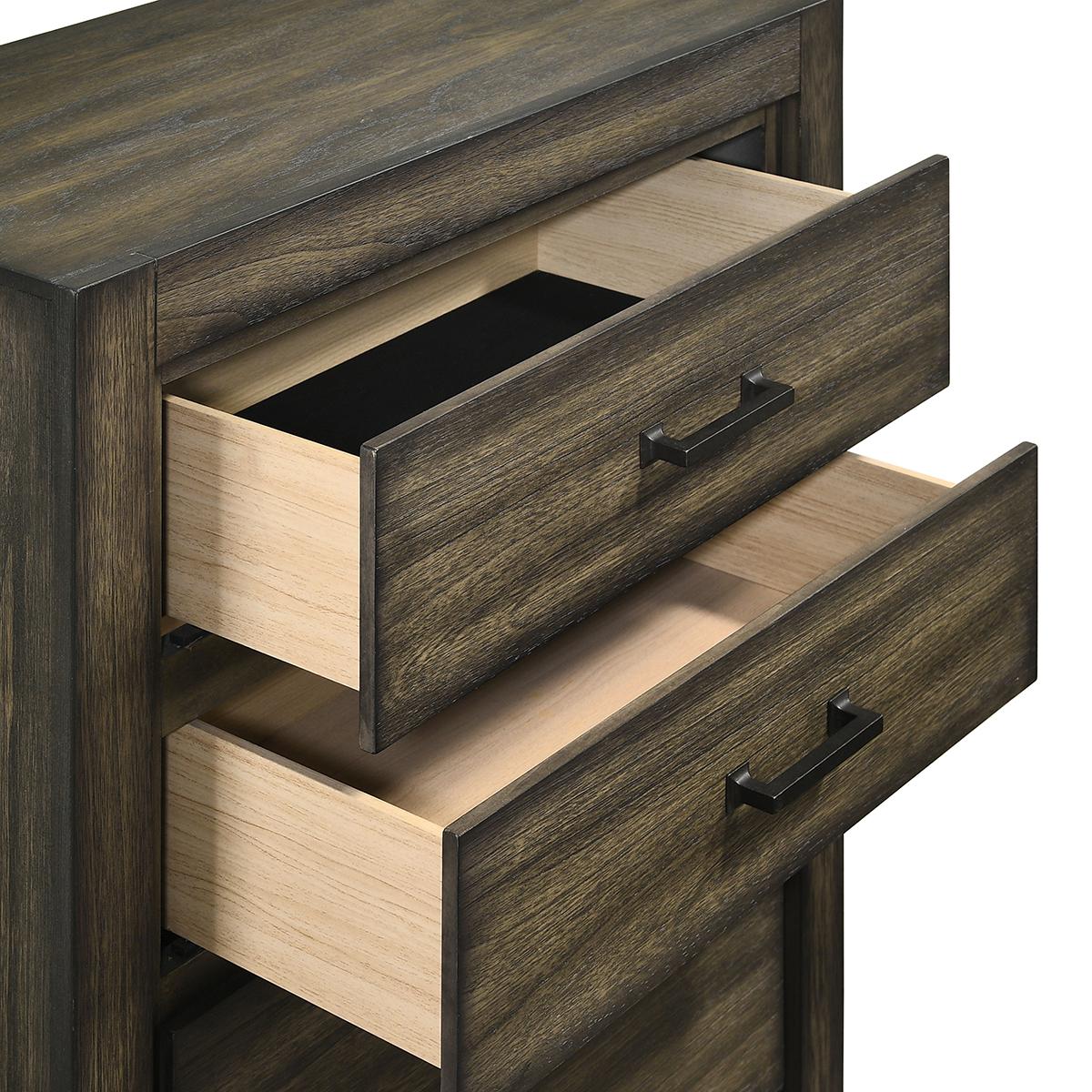 New Classic Furniture Ashland 5 Drawer Chest in Rustic Brown - Ideal Furniture (Fresno,CA)