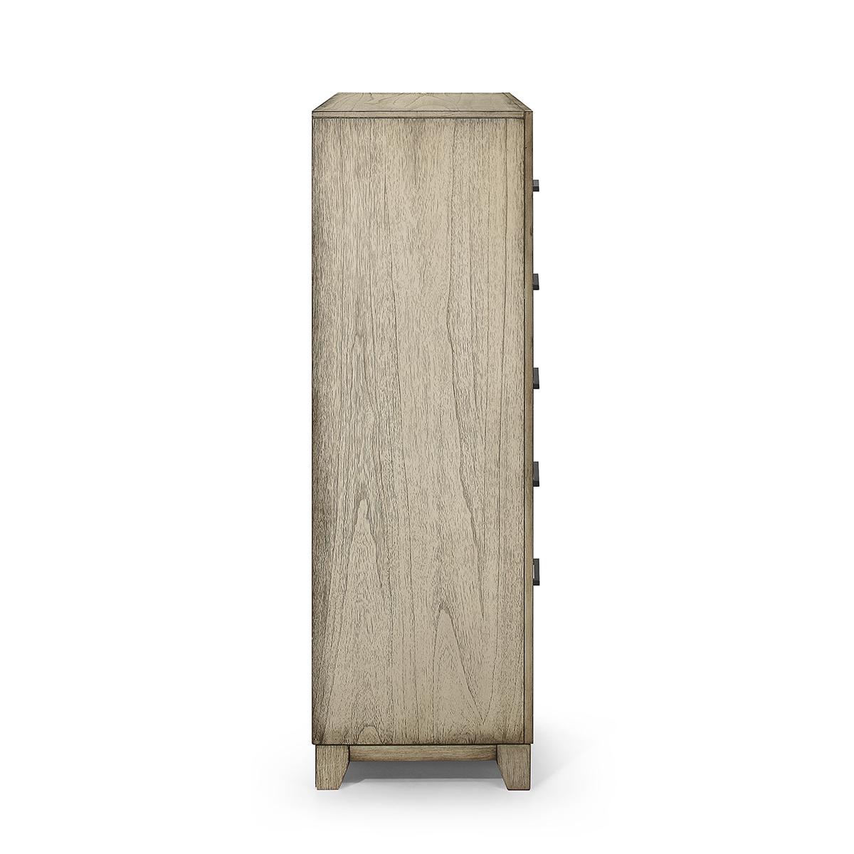 New Classic Furniture Ashland 5 Drawer Chest in Rustic White - Ideal Furniture (Fresno,CA)