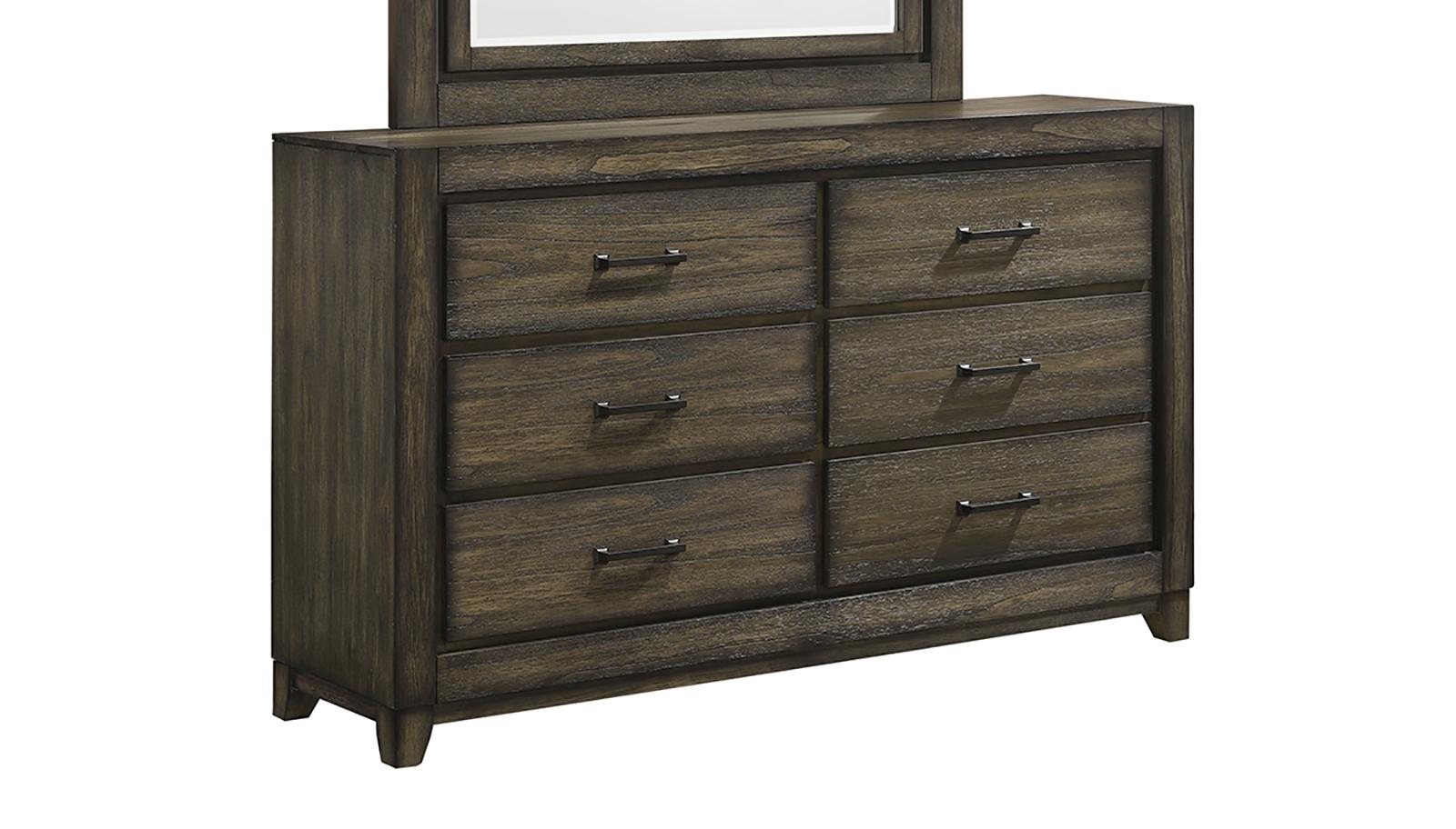 New Classic Furniture Ashland 6 Drawer Dresser in Rustic Brown - Ideal Furniture (Fresno,CA)