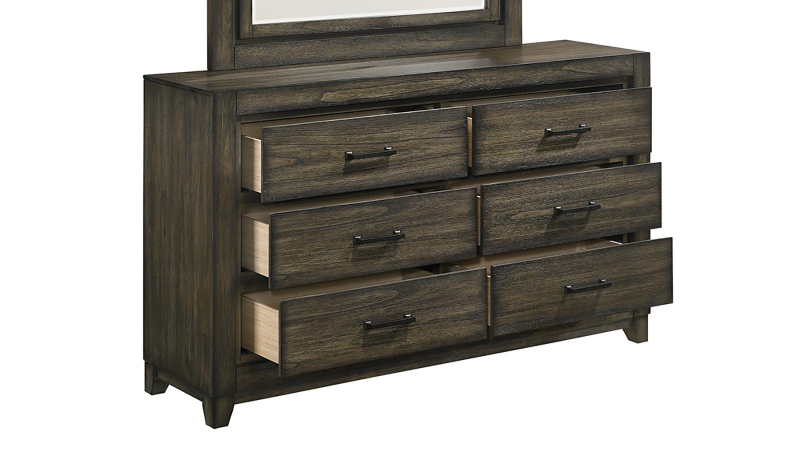 New Classic Furniture Ashland 6 Drawer Dresser in Rustic Brown - Ideal Furniture (Fresno,CA)