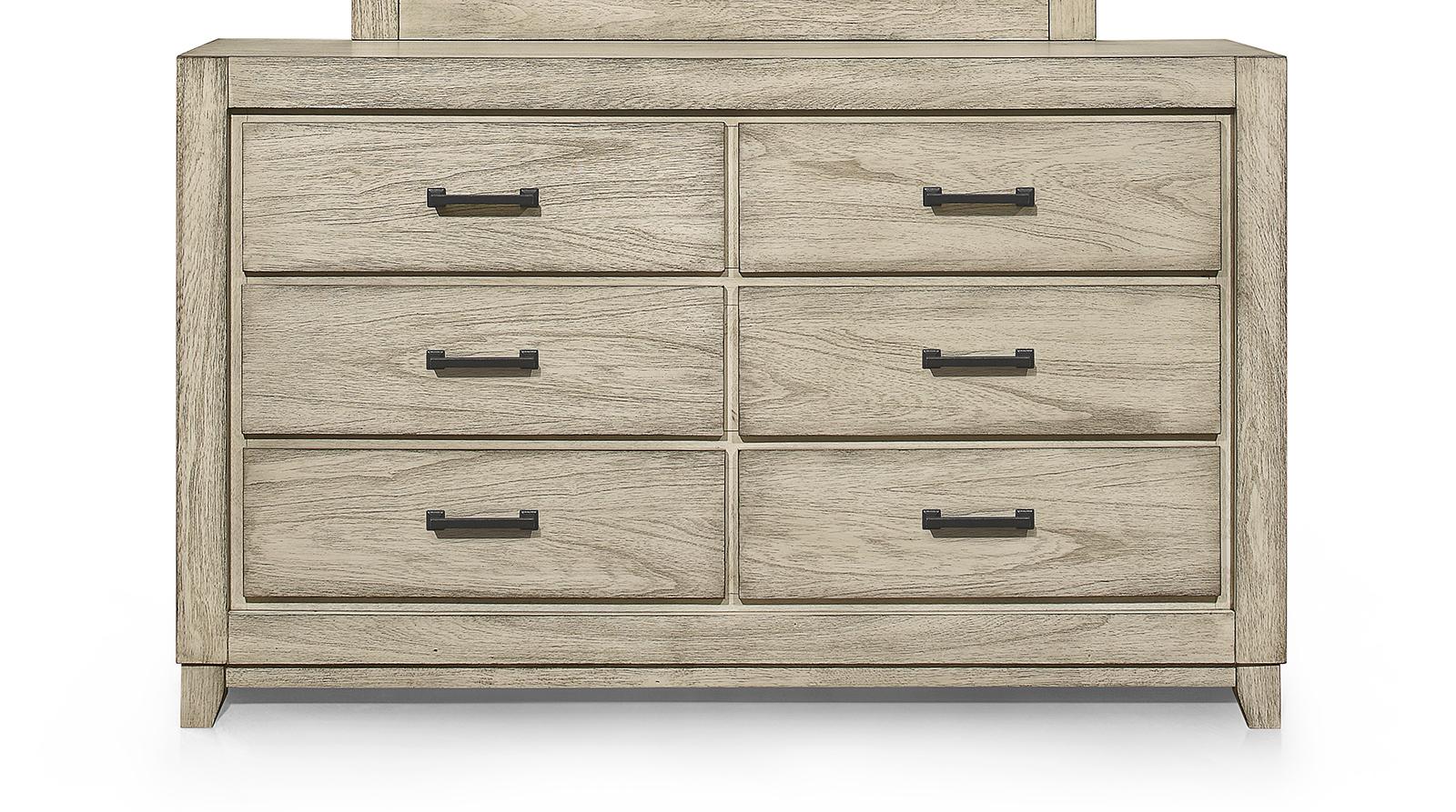 New Classic Furniture Ashland 6 Drawer Dresser in Rustic White - Ideal Furniture (Fresno,CA)