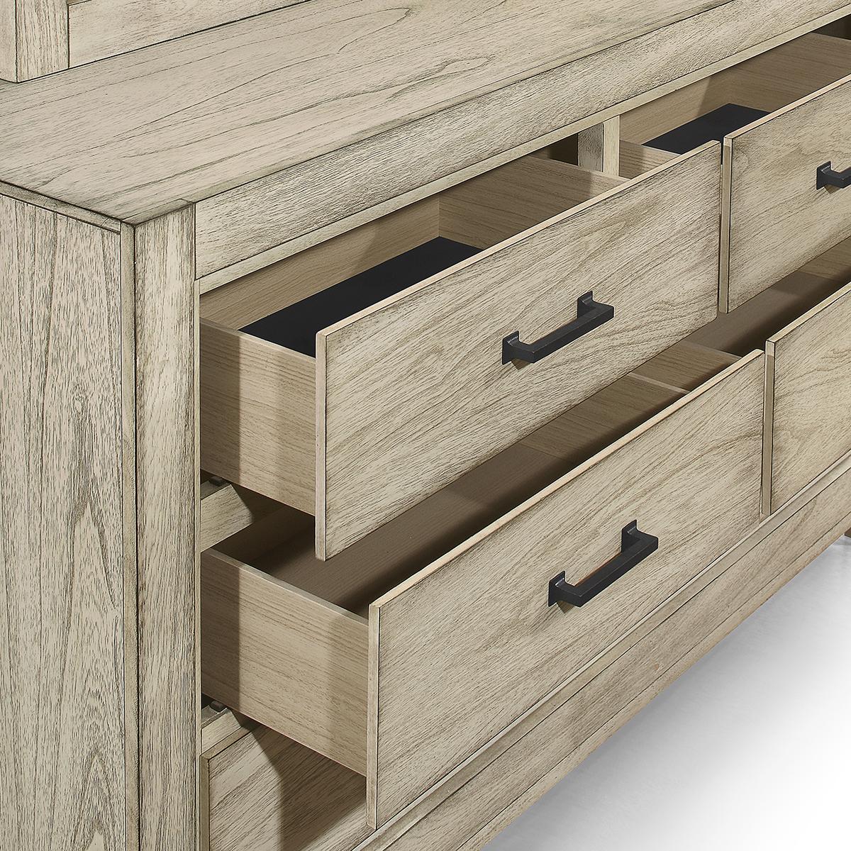 New Classic Furniture Ashland 6 Drawer Dresser in Rustic White - Ideal Furniture (Fresno,CA)