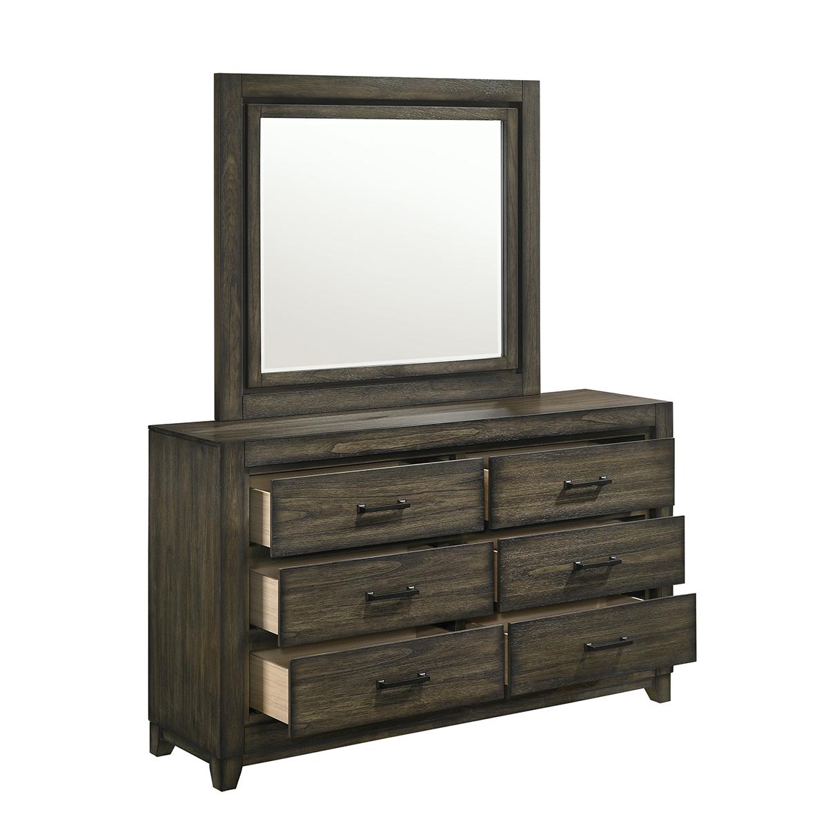 New Classic Furniture Ashland Mirror in Rustic Brown - Ideal Furniture (Fresno,CA)