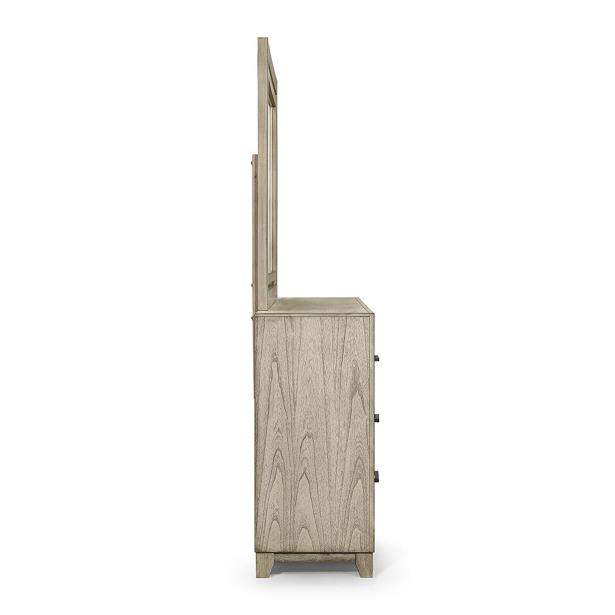 New Classic Furniture Ashland Mirror in Rustic White - Ideal Furniture (Fresno,CA)