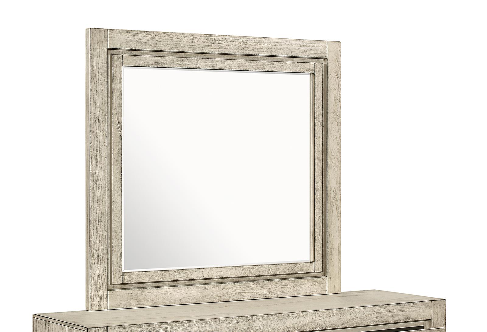 New Classic Furniture Ashland Mirror in Rustic White - Ideal Furniture (Fresno,CA)