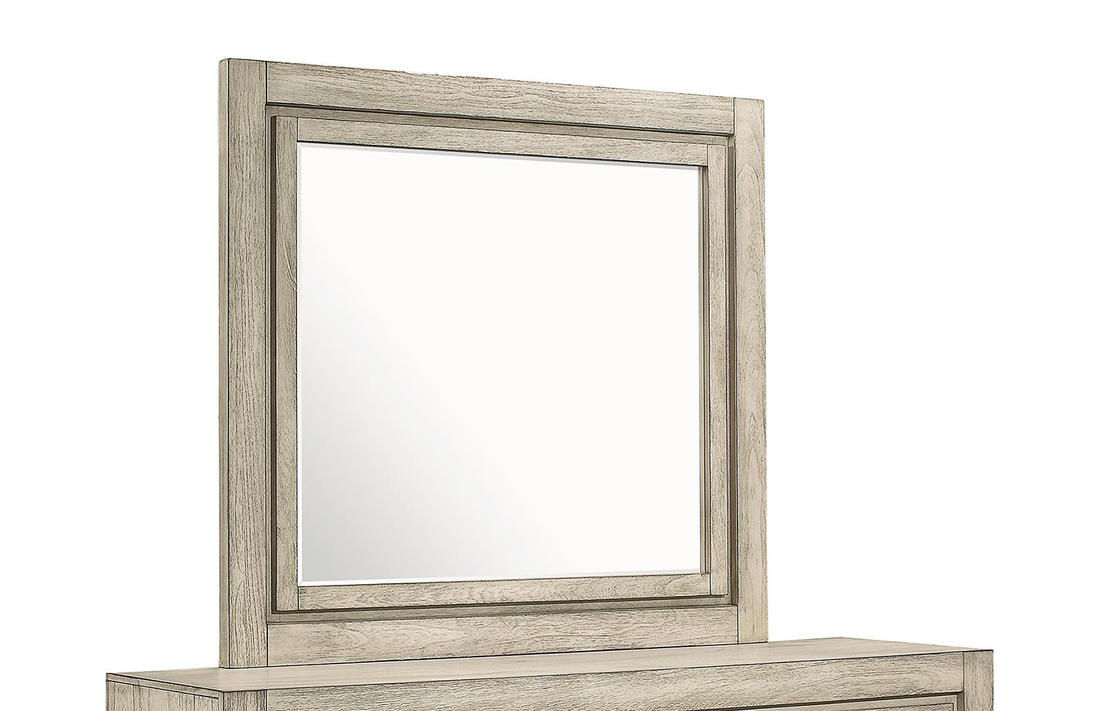 New Classic Furniture Ashland Mirror in Rustic White - Ideal Furniture (Fresno,CA)