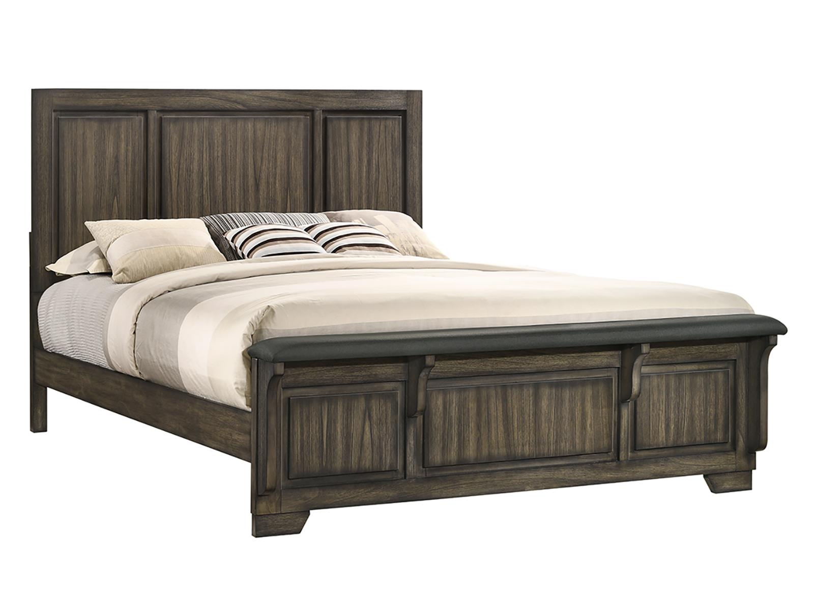 New Classic Furniture Ashland Queen Panel Bed in Rustic Brown - Ideal Furniture (Fresno,CA)