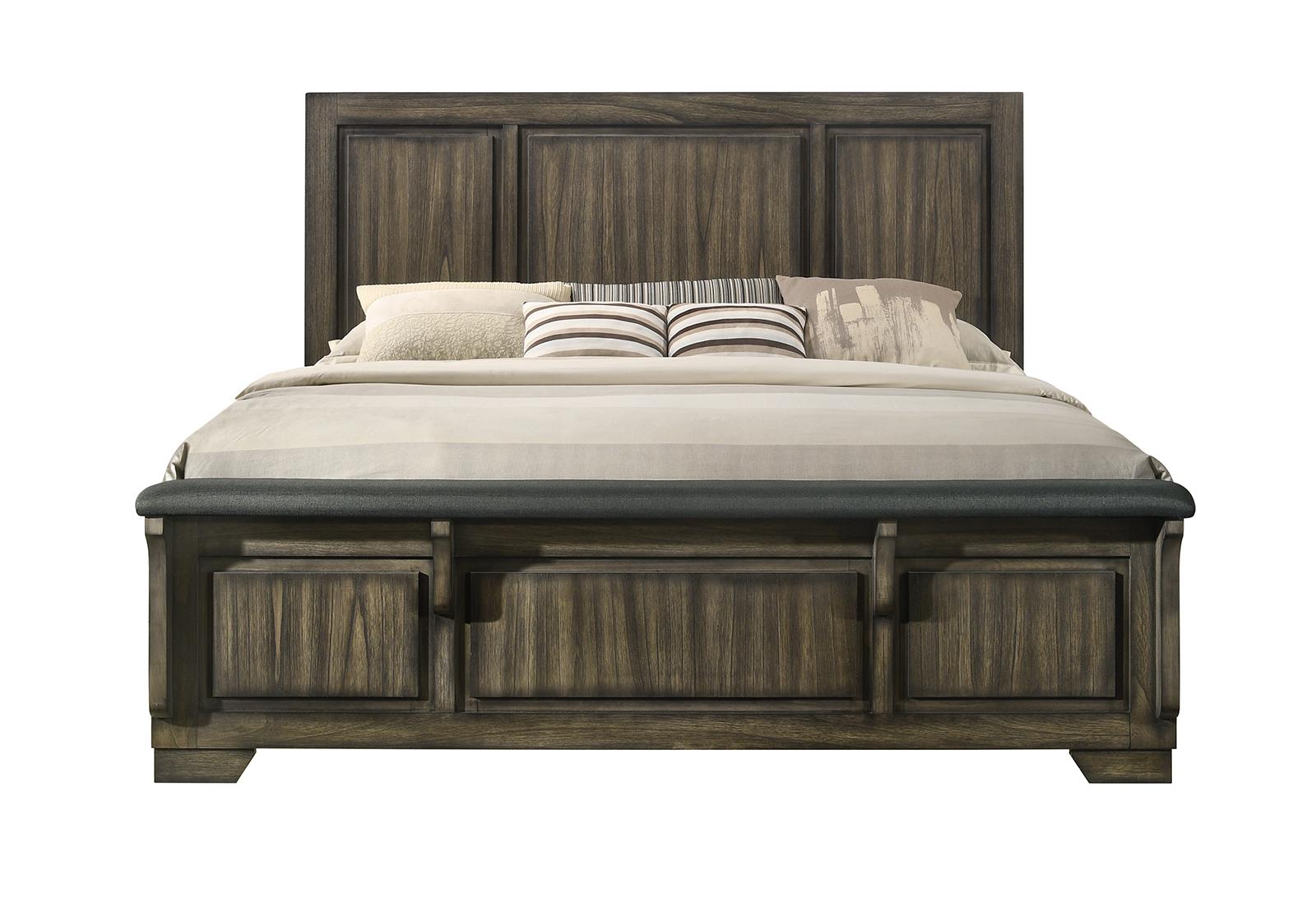 New Classic Furniture Ashland California King Panel Bed in Rustic Brown - Ideal Furniture (Fresno,CA)