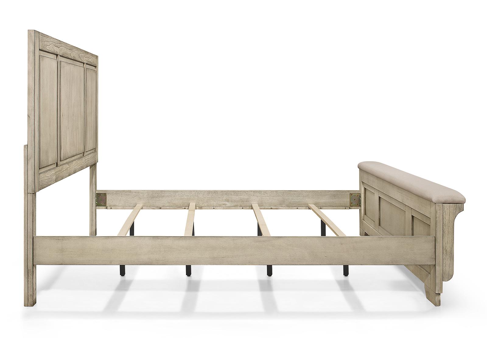 New Classic Furniture Ashland King Panel Bed in Rustic White - Ideal Furniture (Fresno,CA)