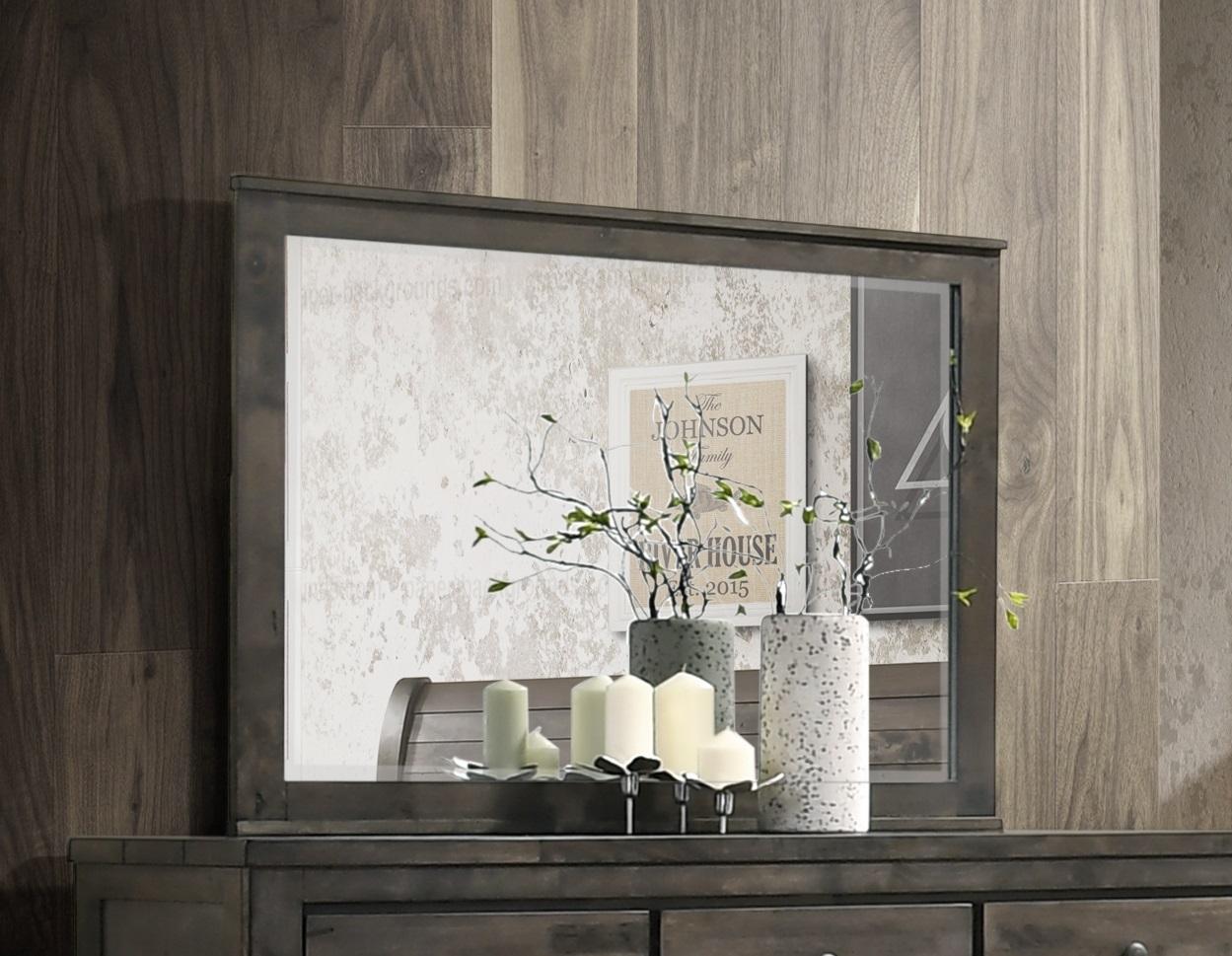 New Classic Furniture Blue Ridge Mirror in Rustic Gray - Ideal Furniture (Fresno,CA)