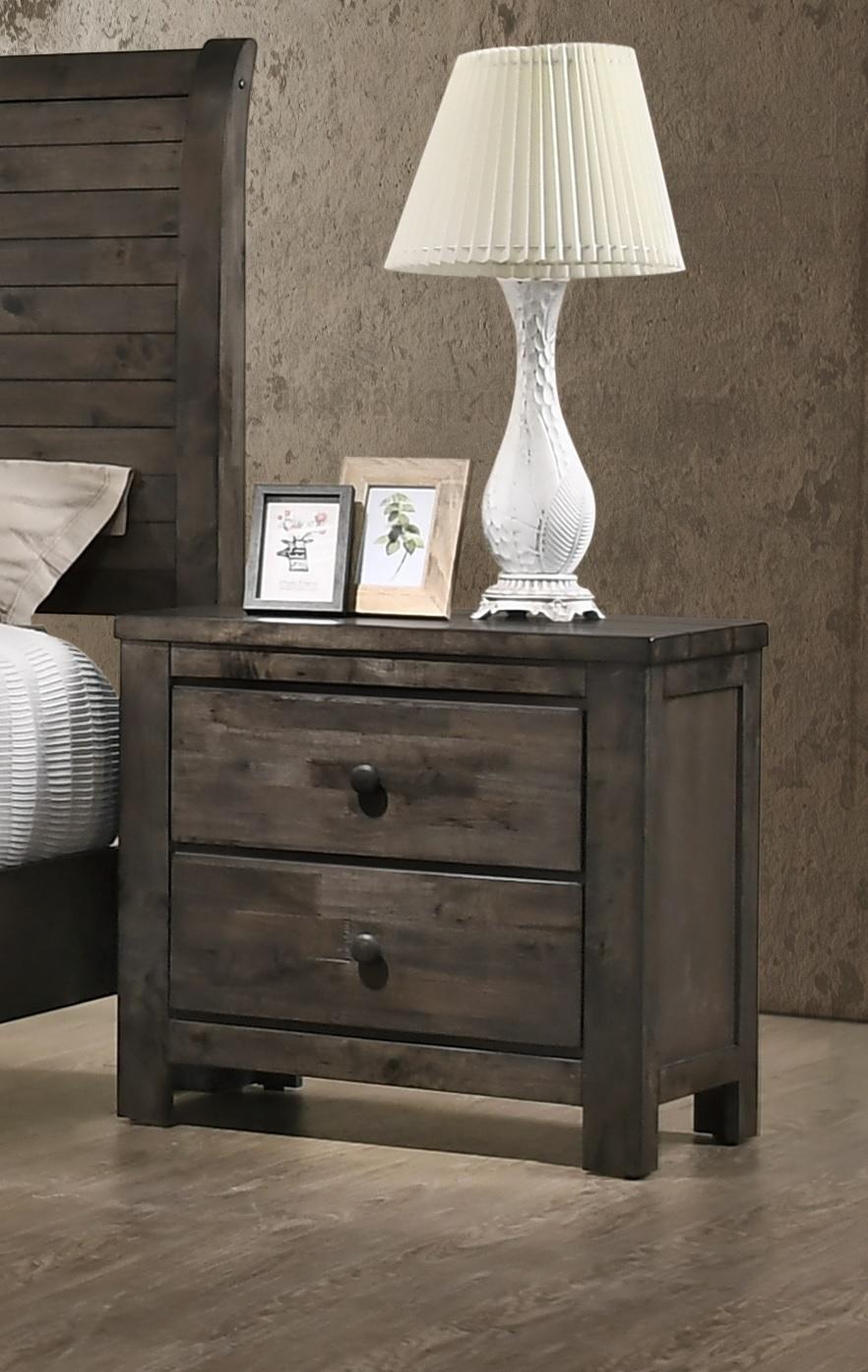 New Classic Furniture Blue Ridge Nightstand in Rustic Gray - Ideal Furniture (Fresno,CA)