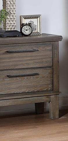 New Classic Furniture Cagney 2 Drawer Nightstand in Vintage Gray - Ideal Furniture (Fresno,CA)