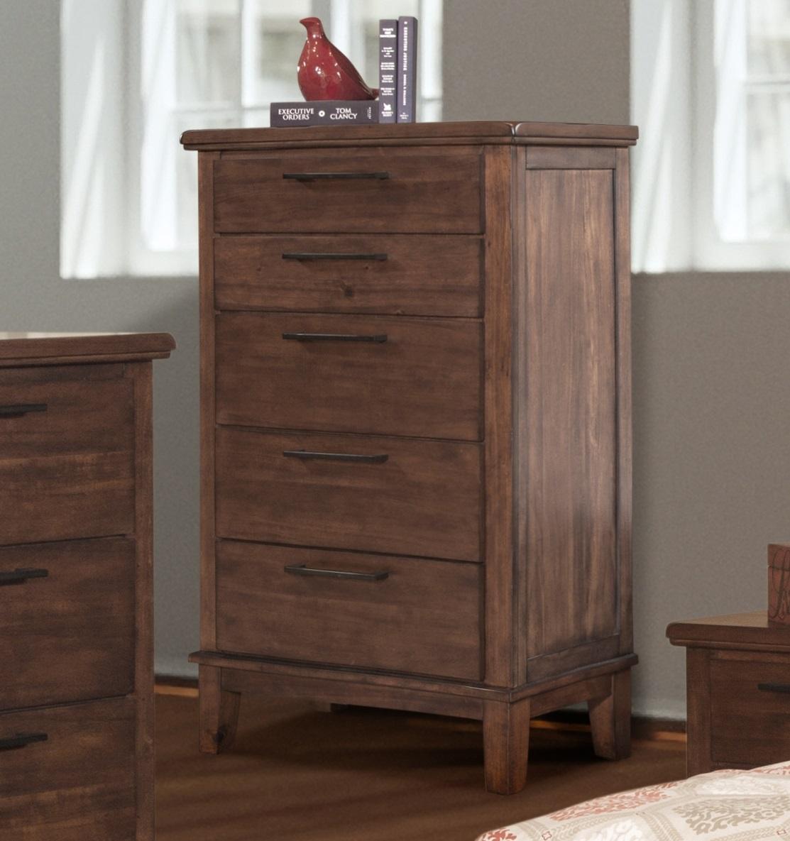 New Classic Furniture Cagney Lift Top Chest in Chestnut - Ideal Furniture (Fresno,CA)