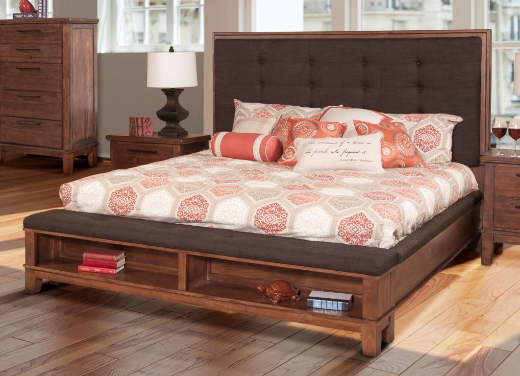 New Classic Furniture Cagney California King Bed in Chestnut - Ideal Furniture (Fresno,CA)