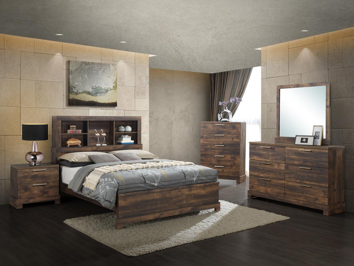 New Classic Furniture Campbell California King Bookcase Bed in Ranchero - Ideal Furniture (Fresno,CA)