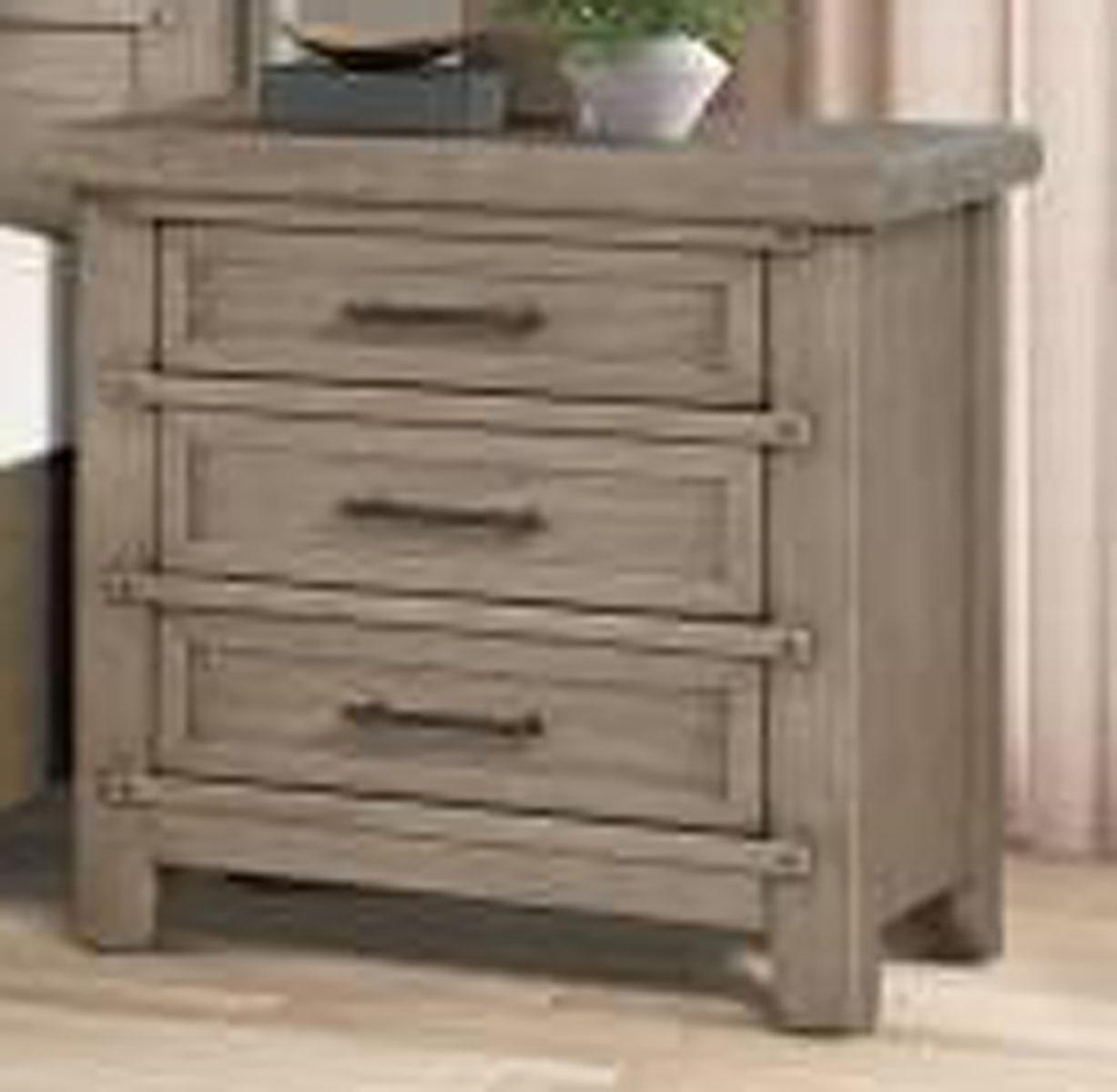 New Classic Furniture Fairfax 3 Drawer Nightstand in Driftwood - Ideal Furniture (Fresno,CA)
