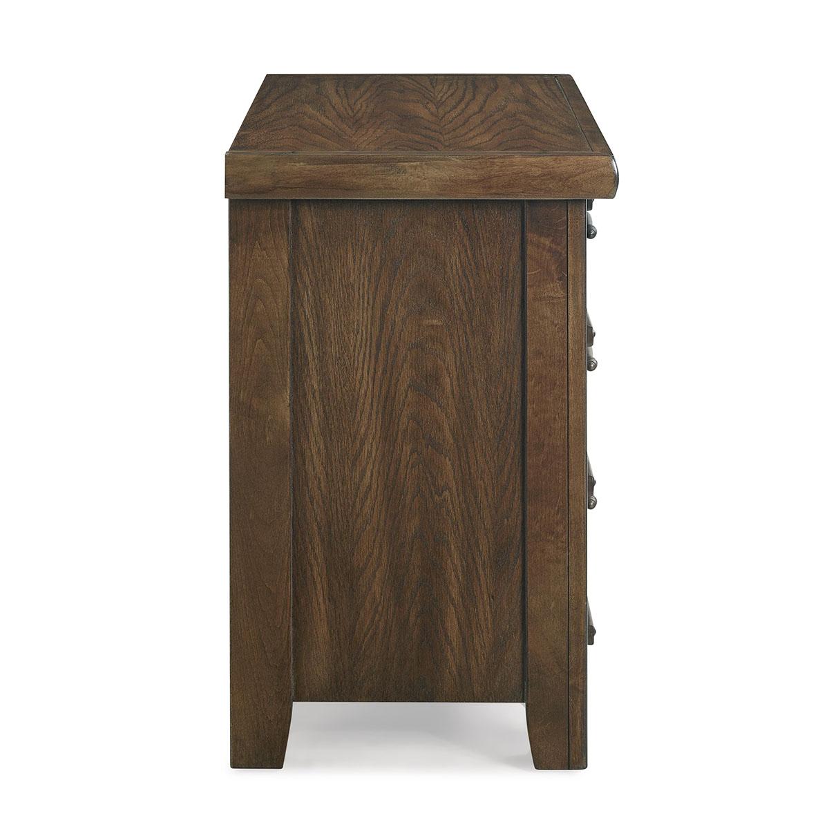 New Classic Furniture Fairfax 3 Drawer Nightstand in Medium Oak - Ideal Furniture (Fresno,CA)
