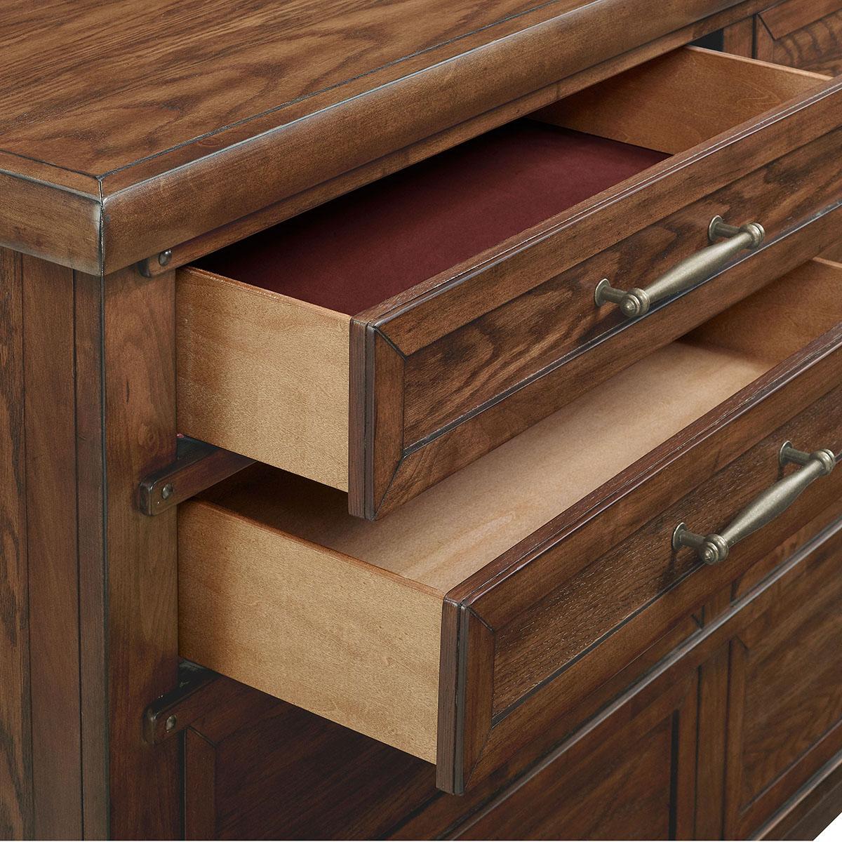 New Classic Furniture Fairfax 8 Drawer Dresser in Medium Oak - Ideal Furniture (Fresno,CA)