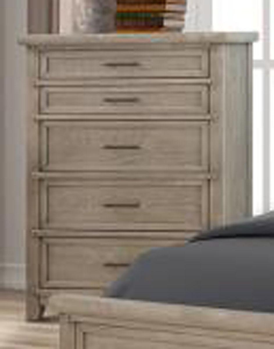 New Classic Furniture Fairfax 5 Drawer Lift Top Chest in Driftwood - Ideal Furniture (Fresno,CA)