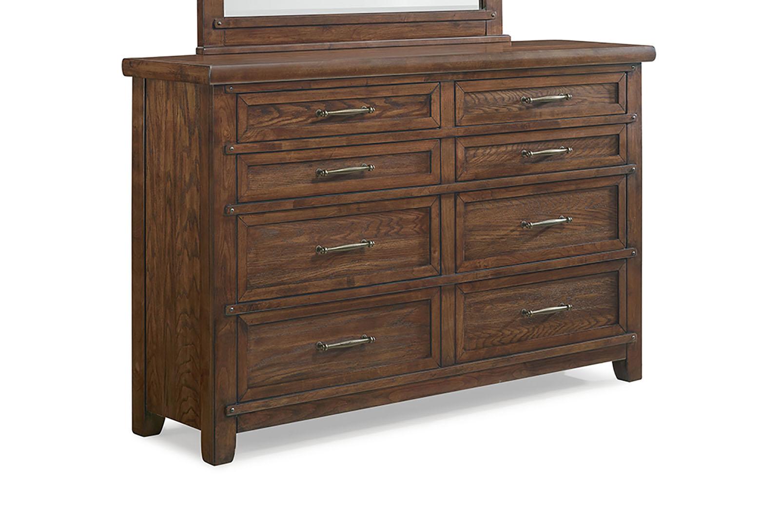 New Classic Furniture Fairfax 8 Drawer Dresser in Medium Oak - Ideal Furniture (Fresno,CA)
