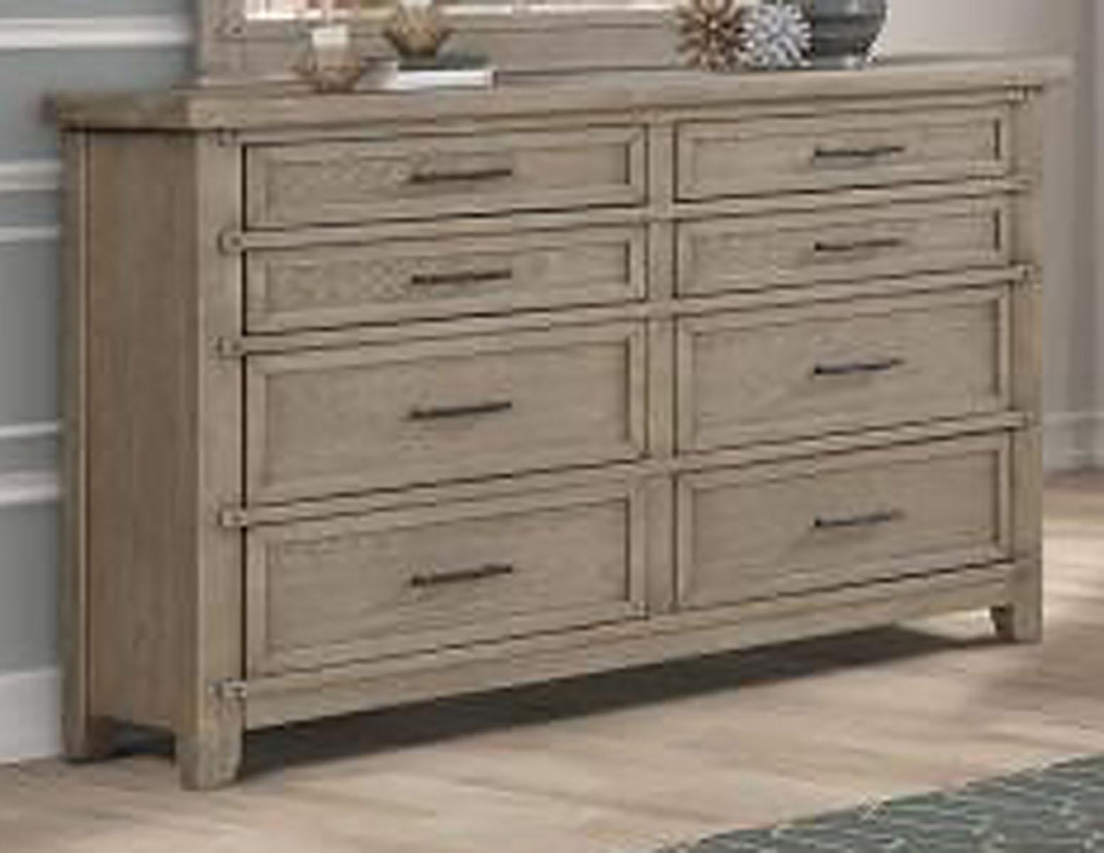 New Classic Furniture Fairfax 8 Drawer Dresser in Driftwood - Ideal Furniture (Fresno,CA)