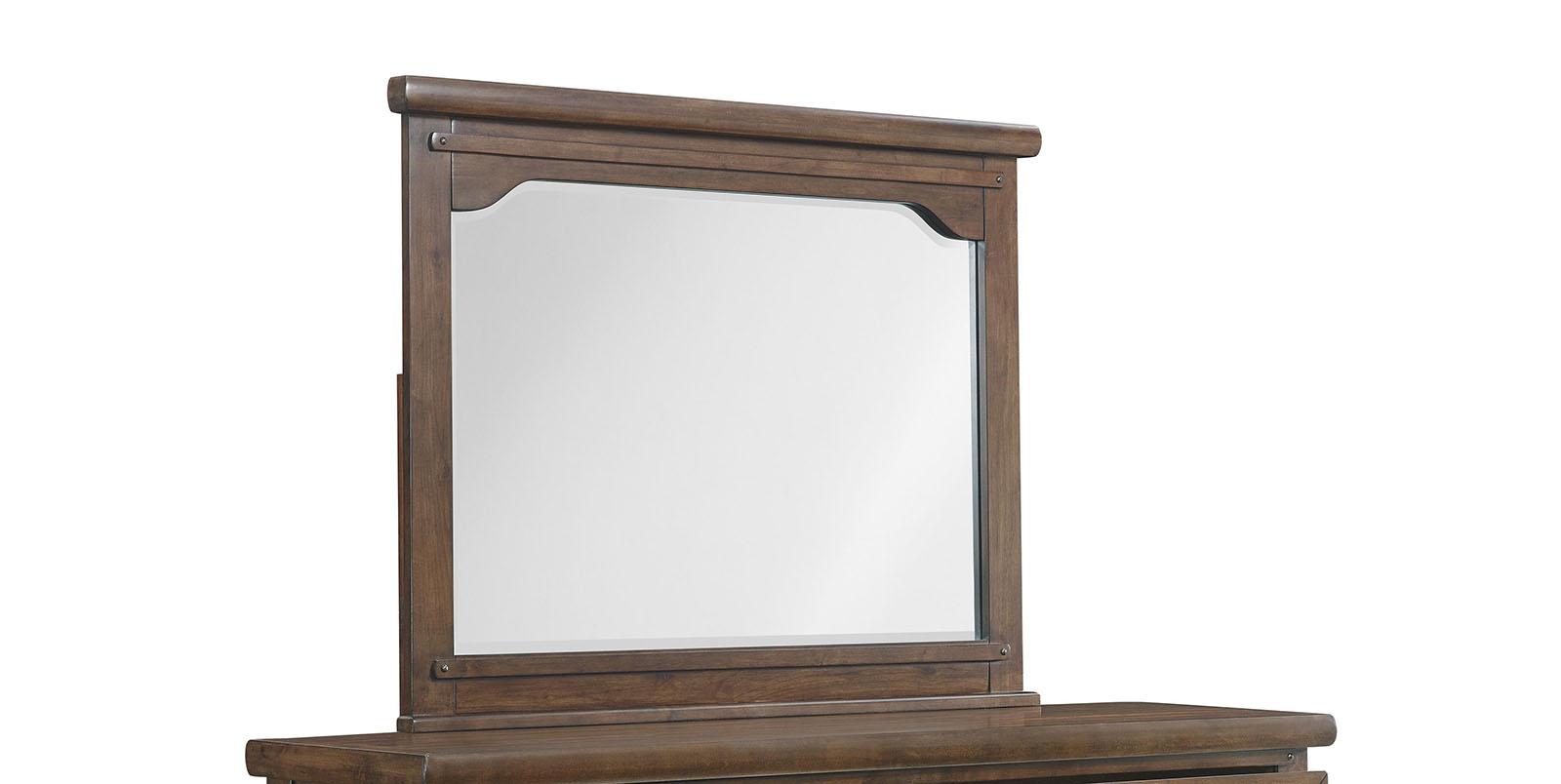 New Classic Furniture Fairfax Mirror in Medium Oak - Ideal Furniture (Fresno,CA)