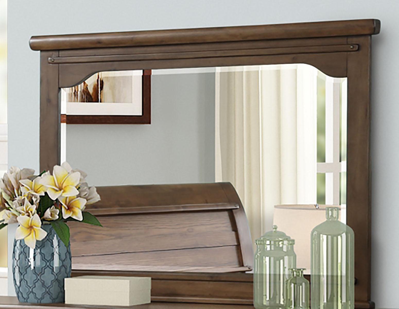 New Classic Furniture Fairfax Mirror in Medium Oak - Ideal Furniture (Fresno,CA)