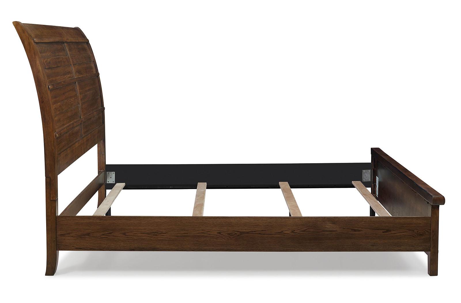 New Classic Furniture Fairfax Queen Panel Bed in Medium Oak - Ideal Furniture (Fresno,CA)
