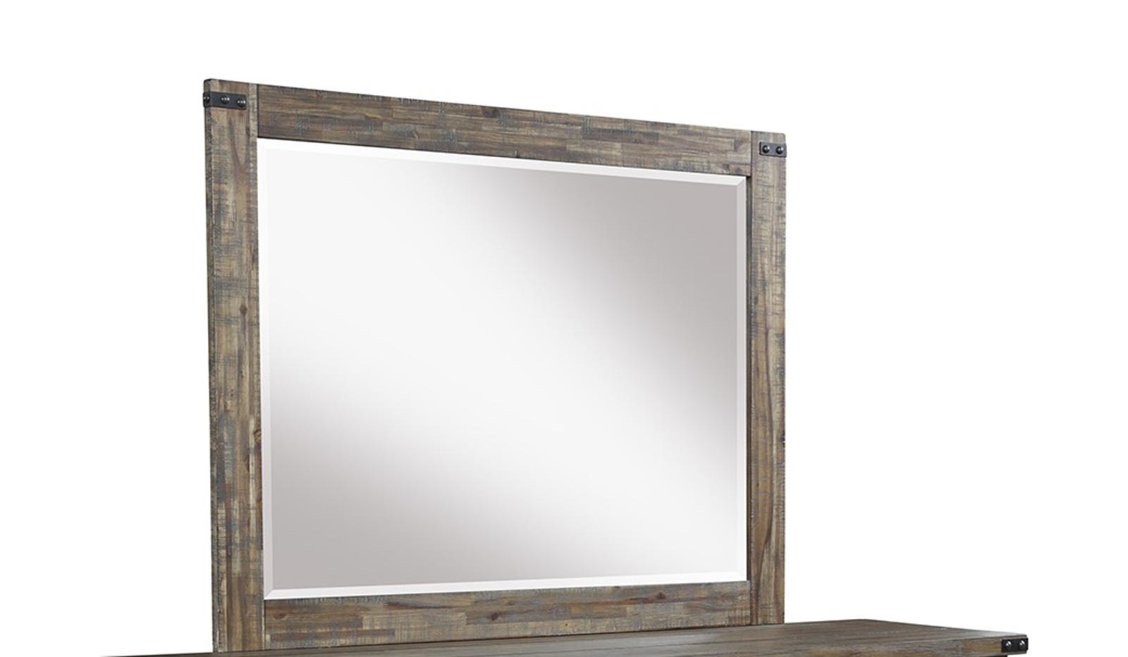 New Classic Furniture Galleon Mirror in Weathered Walnut - Ideal Furniture (Fresno,CA)