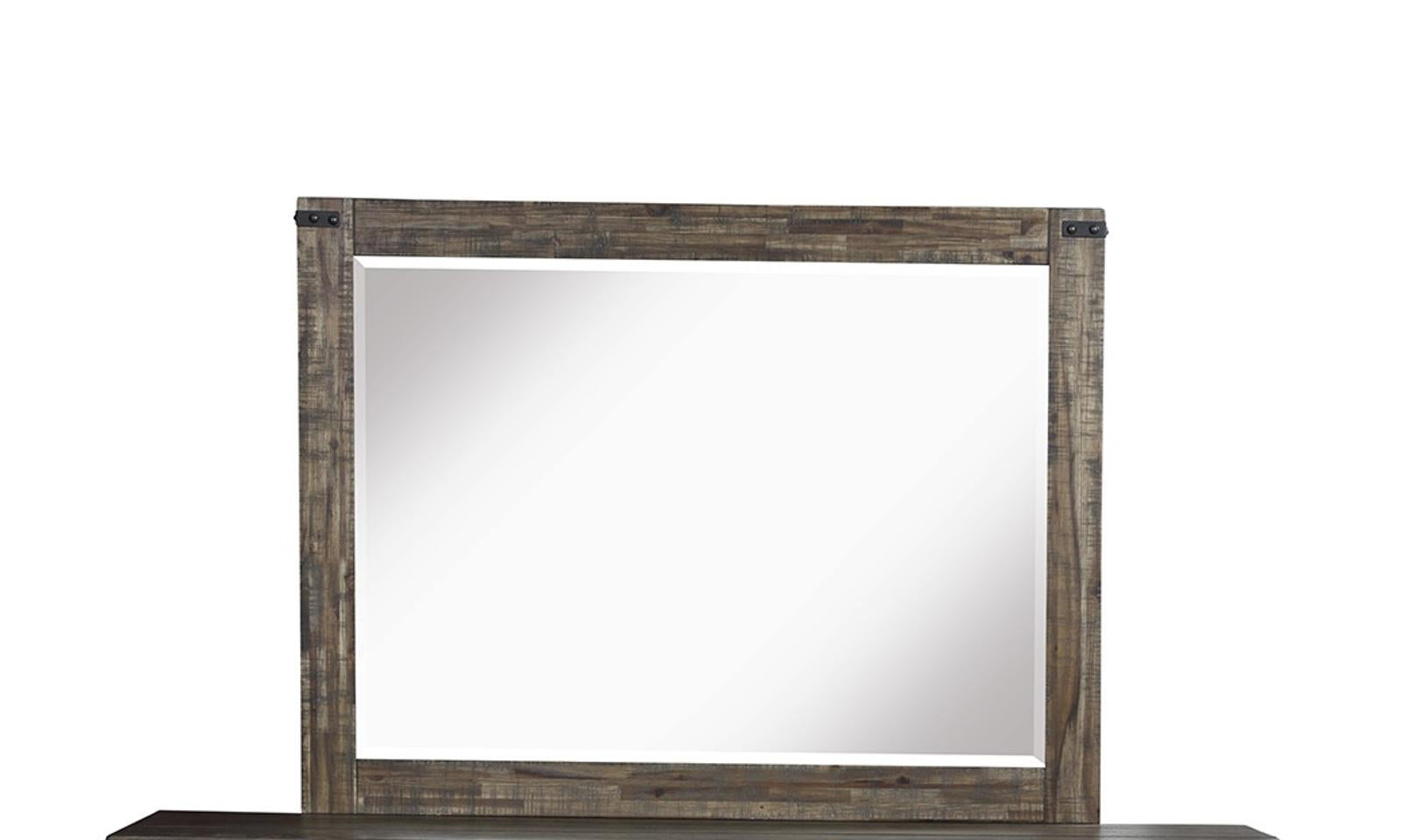 New Classic Furniture Galleon Mirror in Weathered Walnut - Ideal Furniture (Fresno,CA)