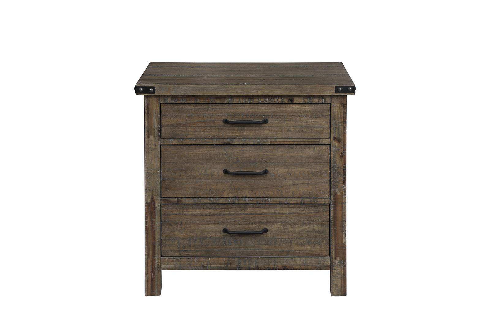 New Classic Furniture Galleon Nightstand in Weathered Walnut - Ideal Furniture (Fresno,CA)