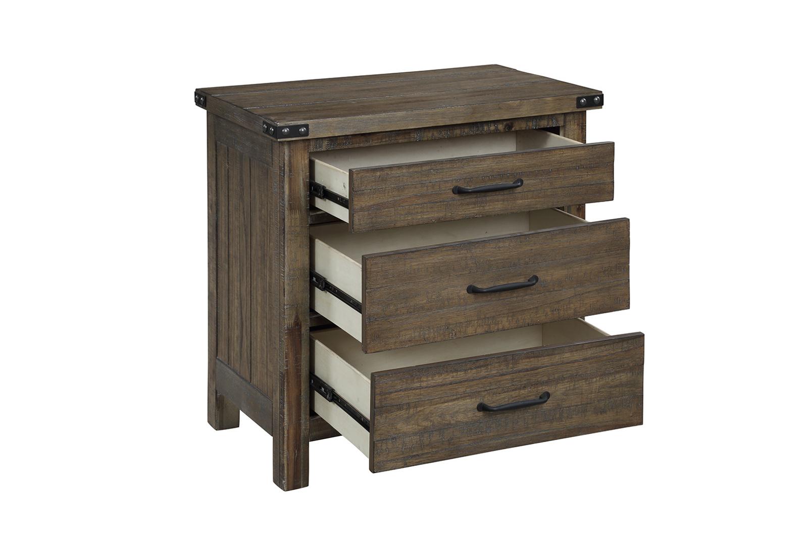 New Classic Furniture Galleon Nightstand in Weathered Walnut - Ideal Furniture (Fresno,CA)