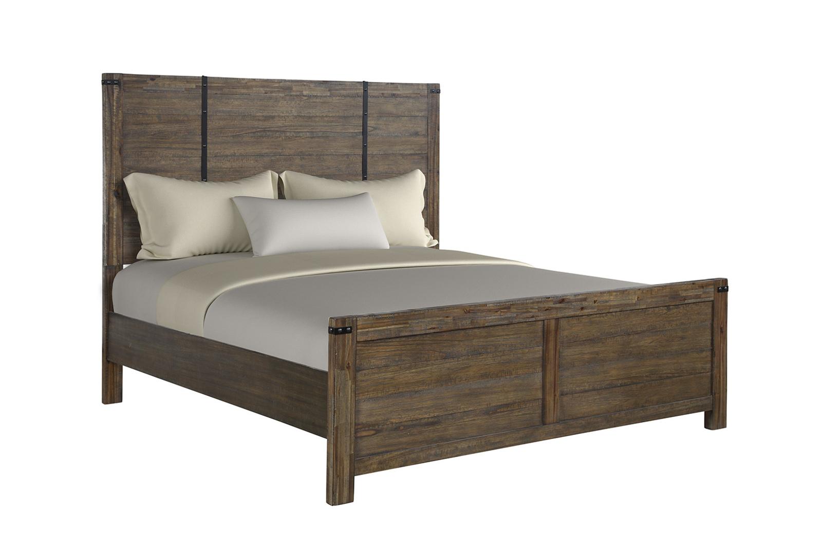 New Classic Furniture Galleon Queen Bed in Weathered Walnut - Ideal Furniture (Fresno,CA)