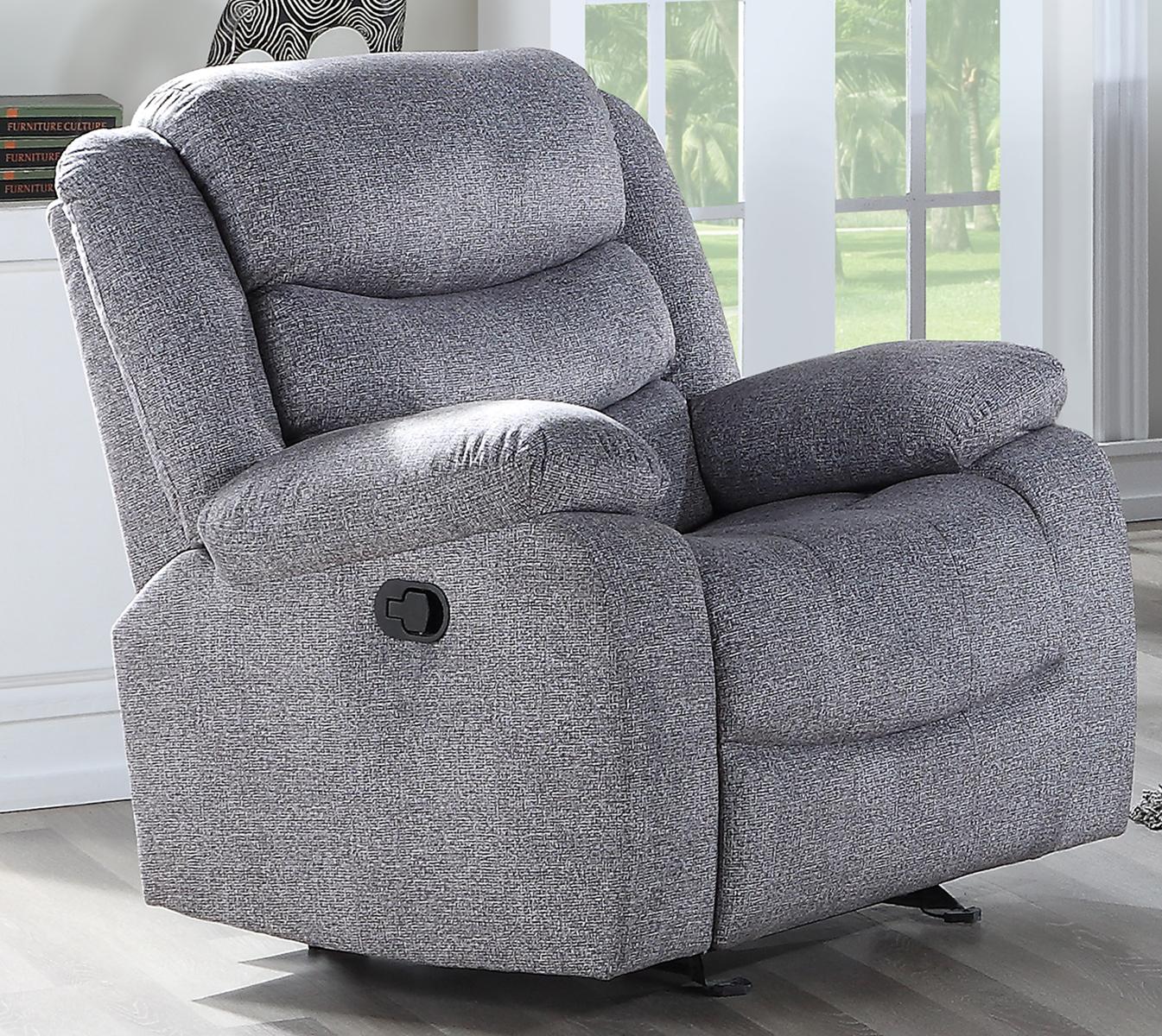 New Classic Furniture Granada Glider Recliner with Power in Gray - Ideal Furniture (Fresno,CA)